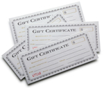 gift certificates